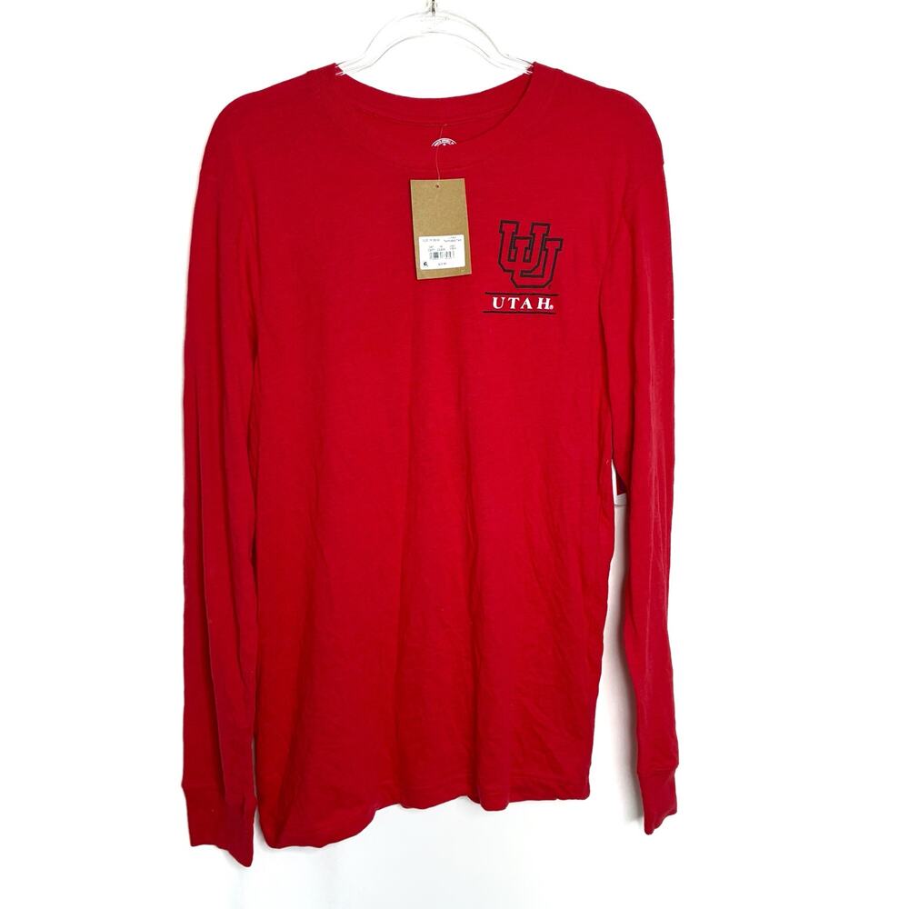 UTAH UTES Red Long Sleeve Graphic Tee Rivalry Threads NWT Mens Medium